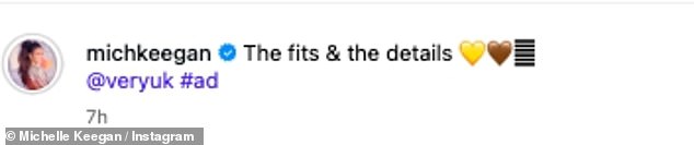 She penned in the caption of her post: 'The fits & the details'