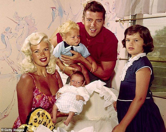 Mariska later confronted Mickey, but he went on to insist that he was her father. Mickey passed away at the age of 80 in 2006; Jayne pictured with Mickey, Zoltan, Mickey Jr., and Jayne circa 1960
