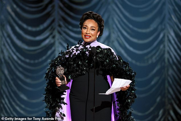 It was her first Tony nomination and win, and the star got emotional while accepting her award