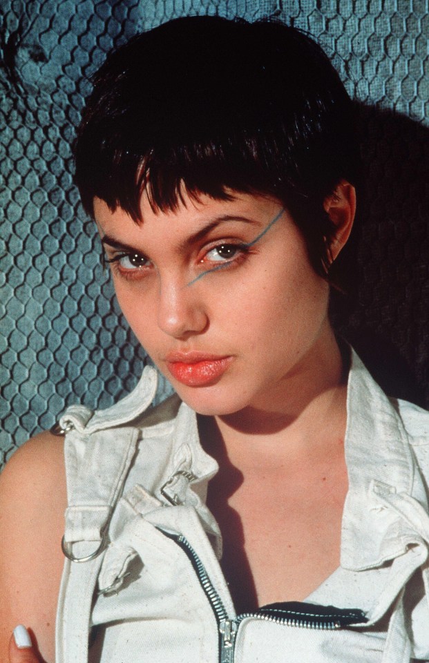 Portrait of Angelina Jolie in the film *Hackers*.