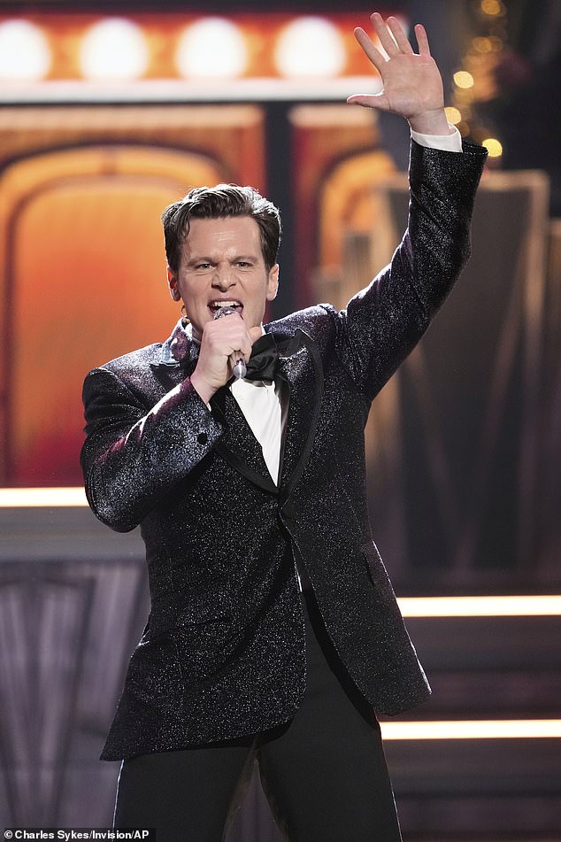 During his Just In Time medley, Groff leapt at Reeves, with wild fans calling the incident 'sensual'