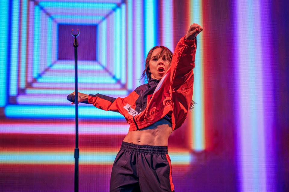 Melanie C performing on stage.