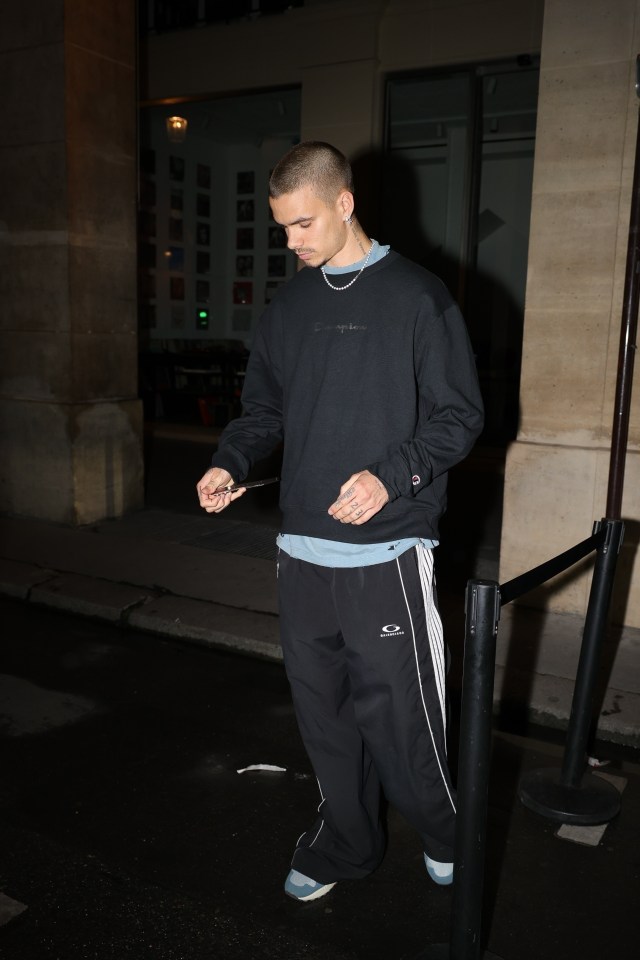 Romeo Beckham leaving a party in Paris.