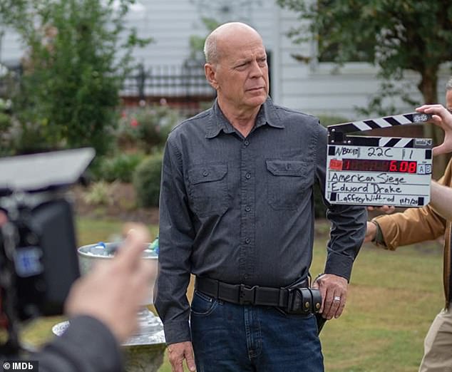 These strategies allowed the Die Hard star, now 70, to complete roles in movies like Assassin (2023) and the Detective Knight trilogy (2022–2023) without drawing public attention to his condition; (pictured in American Siege)