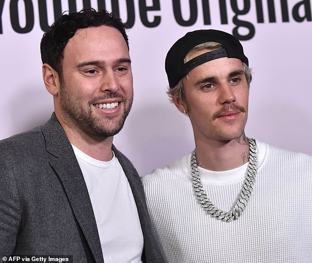 Braun is best known as the one-time manager of pop superstars such as Justin Bieber. Pictured in LA in January of 2020, the year he entered a week-long residential and personal growth retreat called The Hoffman Process