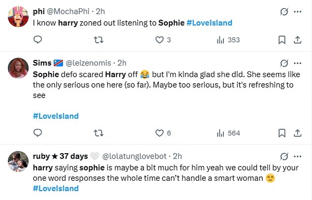 Fans immediately flocked to social media to comment on Harry's remark