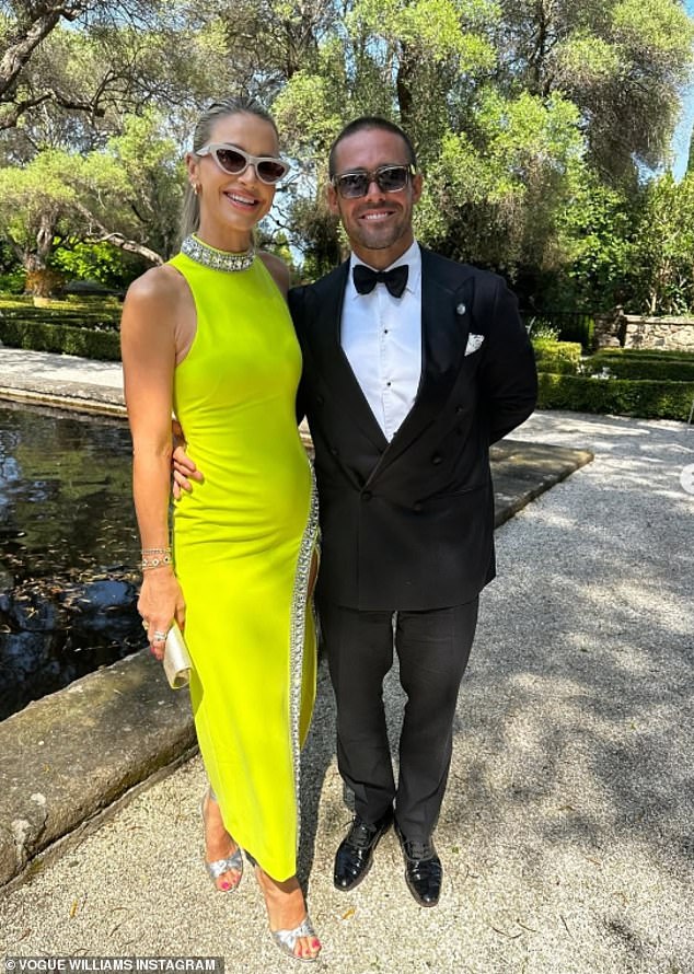 The Irish broadcaster, 39, took to her Instagram page on Monday with a try-on haul of all the stunning items that didn't make the flight (Vogue and Spencer pictured at the wedding over the weekend)
