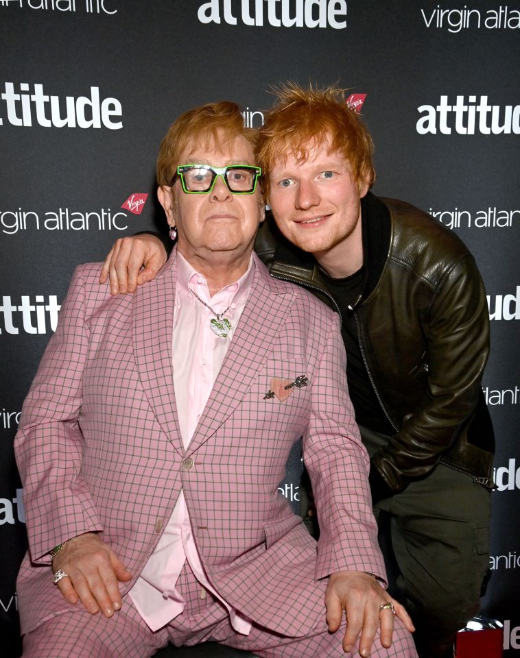 Elton John and Ed Sheeran at the Virgin Atlantic Attitude Awards.