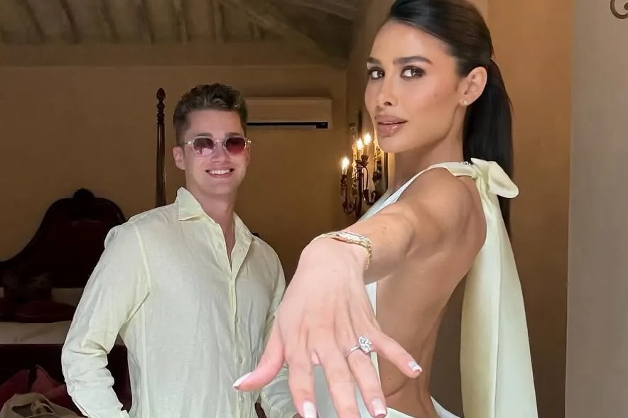 AJ Pritchard’s fiance flashes HUGE engagement ring three months after proposal