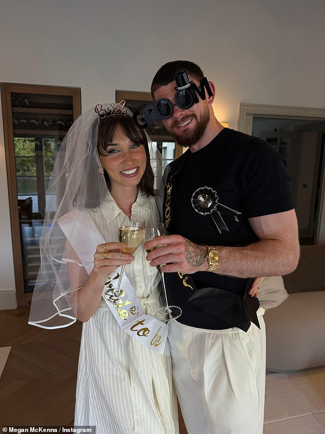 The couple, who welcomed their first child Landon in October, had a joint hen and stag do at the end of May