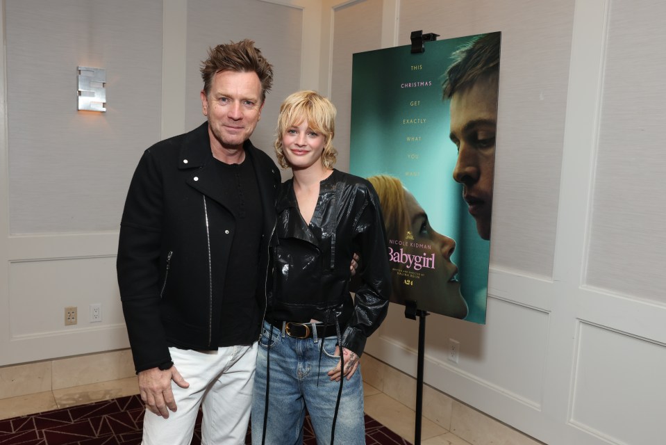 Ewan McGregor and Esther McGregor at a Babygirl film screening.
