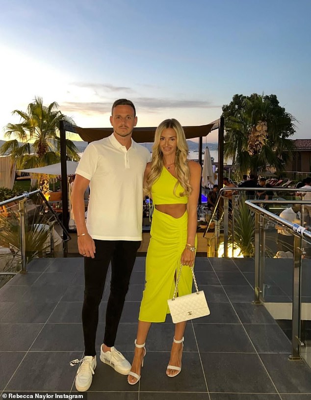 No stranger to the high life, Rebecca will finally tie the knot with Wales keeper Danny Ward (Both pictured together in Saint-Tropez 2022)