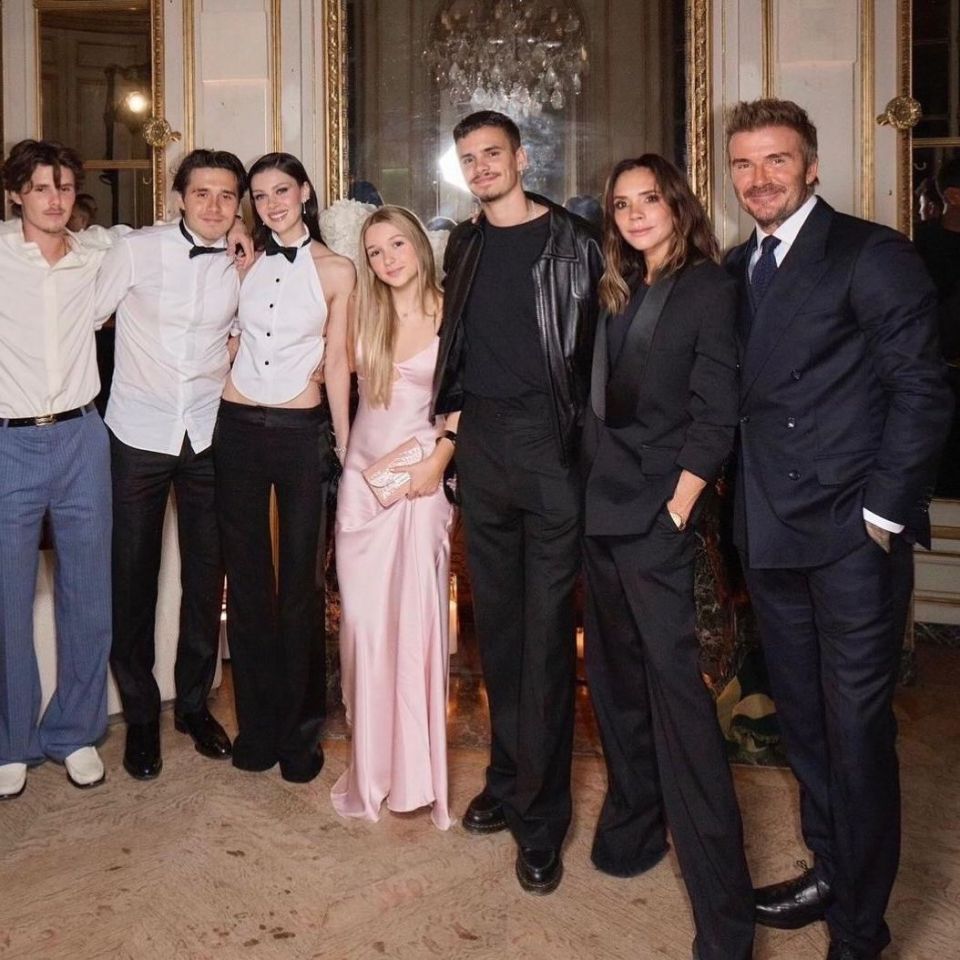 The Beckham family at Paris Fashion Week.