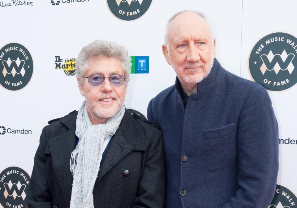 Roger Daltrey and Pete Townshend at the Music Walk of Fame founding stone unveiling.
