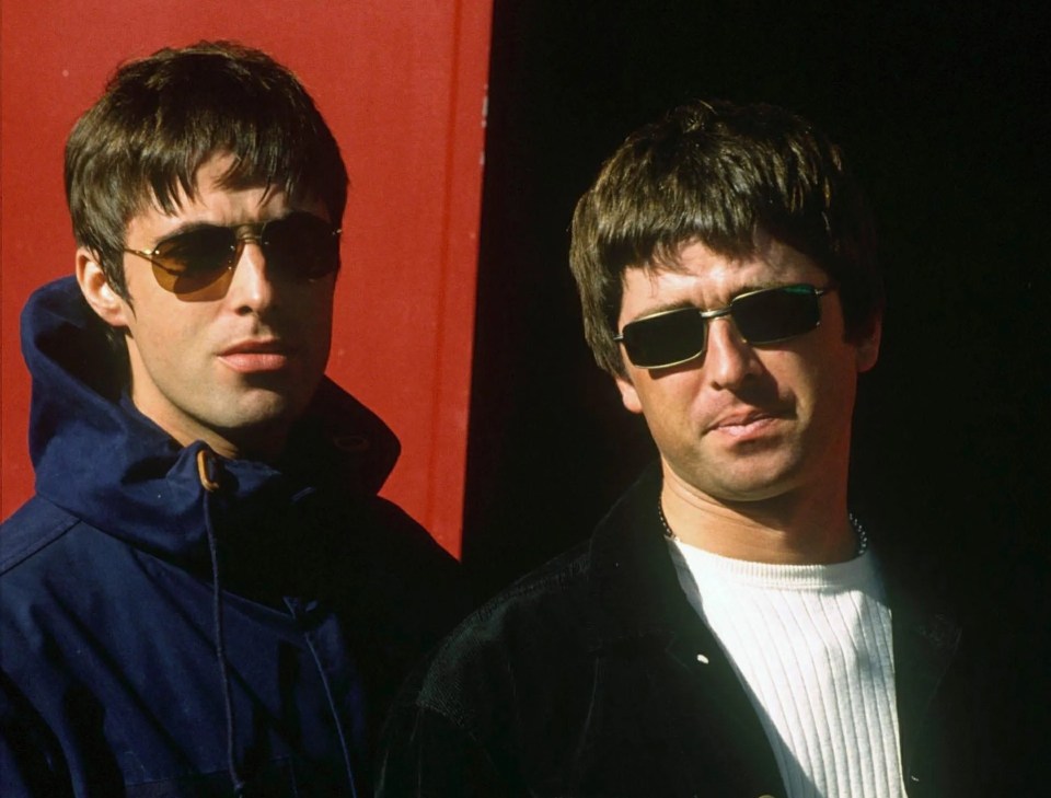 Photo of Liam and Noel Gallagher of Oasis.
