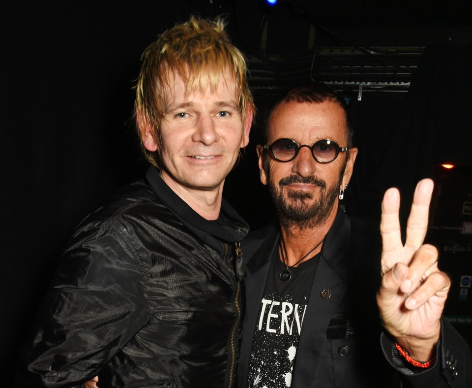 Zak Starkey and Ringo Starr at an album launch.