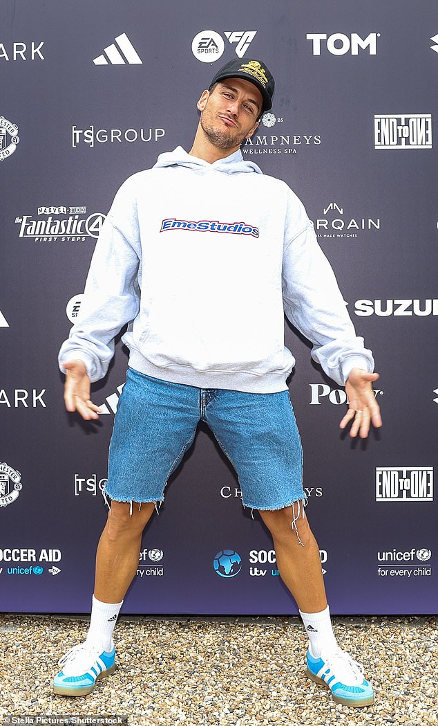 Strictly star Gorka Marquez also arrived at the training in a pair of denim shorts and a grey hoodie