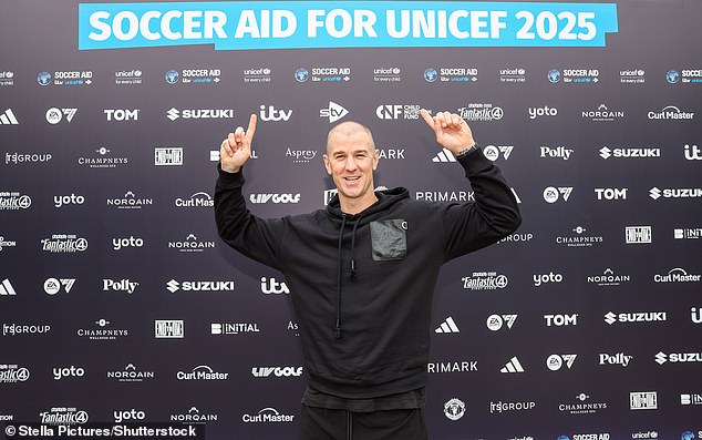 Meanwhile former goalkeeper Joe Hart beamed as he posed for photos ahead of the game