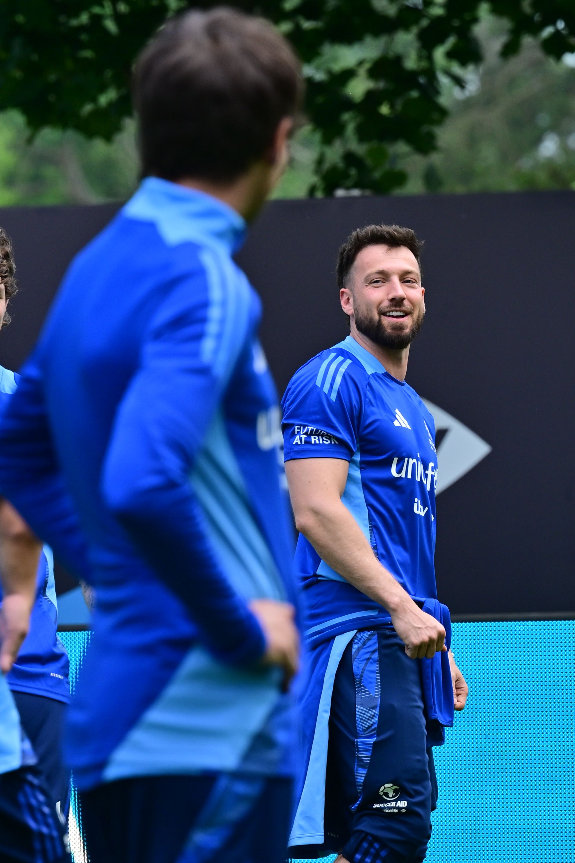 Louis Tomlinson at Soccer Aid for UNICEF training.