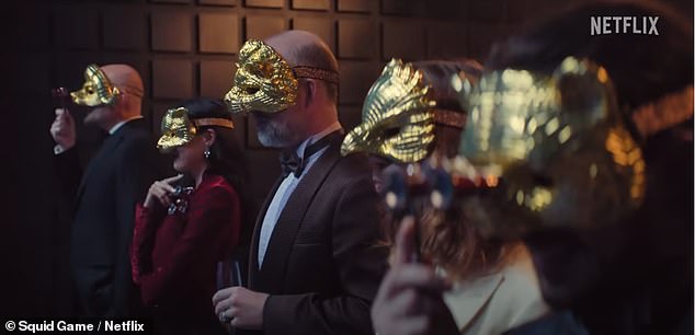 The masked VIP characters (pictured), featured in the nine-part first series but not the seven episodes of the second, were the anonymous wealthy spectators the games were designed for