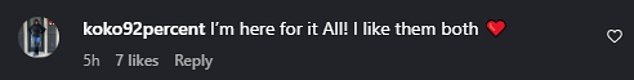 One penned, 'I'm here for it All! I like them both,' while another typed, 'I haven't watched a reality show in a long time but I might have to watch this one'