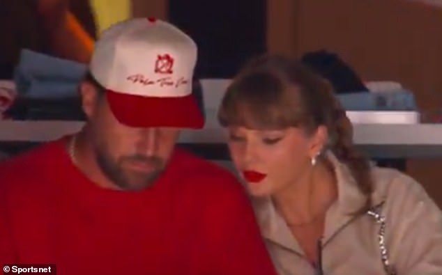 Taylor and Travis were seen talking sharing a close conversation as they made their grand arrival at Amerant Bank Arena to watch the Florida Panthers play the Edmonton Oilers and it seems as though they were discussing Travis's potential as a movie star