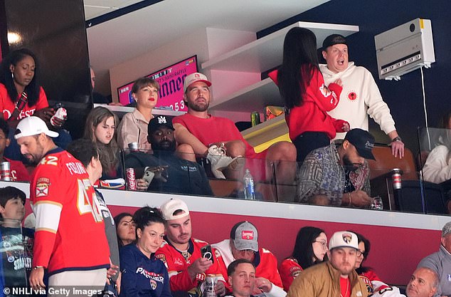 According to ESPN's Greg Wyshynski, a helicopter was seen landing near the venue roughly 50 minutes before the puck drop, with the VIP entrance and elevators to the press box also closed to the public as Travis and Taylor made their grand arrival