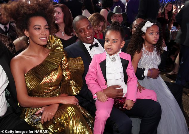 A memoir could address the truth behind her sister Solange Knowles' fight with Jay-Z in an elevator after the Met Gala in 2014 (pictured in 2017 with Beyoncé's daughter Blue Ivy)