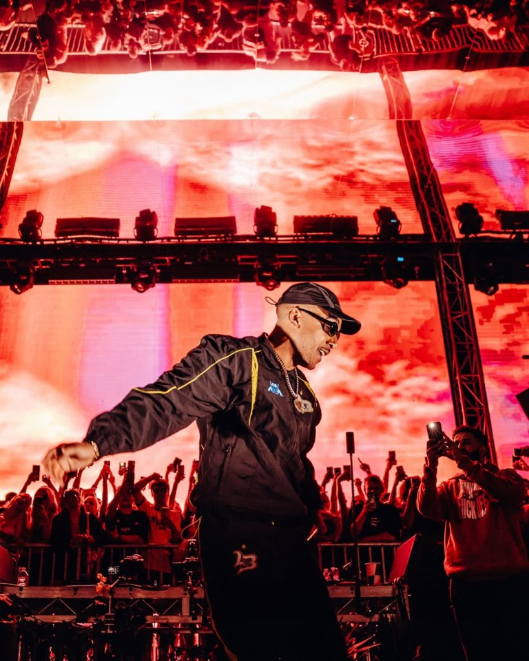 Rapper Bru-C performing on stage.