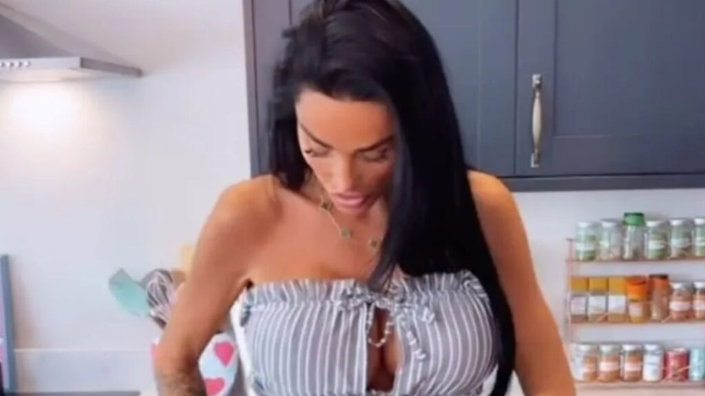 Katie Price shows off huge boobs and tiny waist as she flogs clothes online after ad gets banned for objectifying women