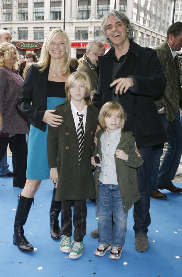 Jo Whiley, Steve Whiley, and their two children at a film premiere.