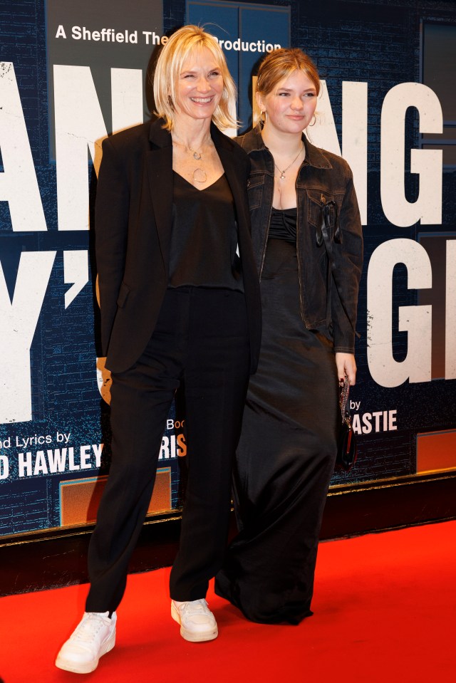 Jo Whiley and a guest at the opening night of "Standing At The Sky's Edge".