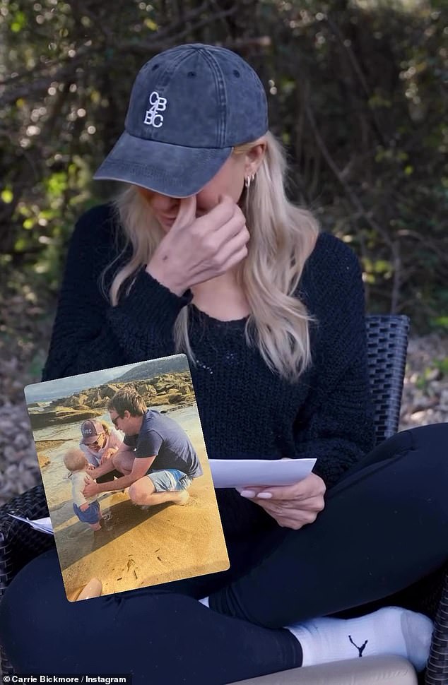 Carrie shared a clip to social media on Saturday in which she became emotional as she read out the sad letter she had received