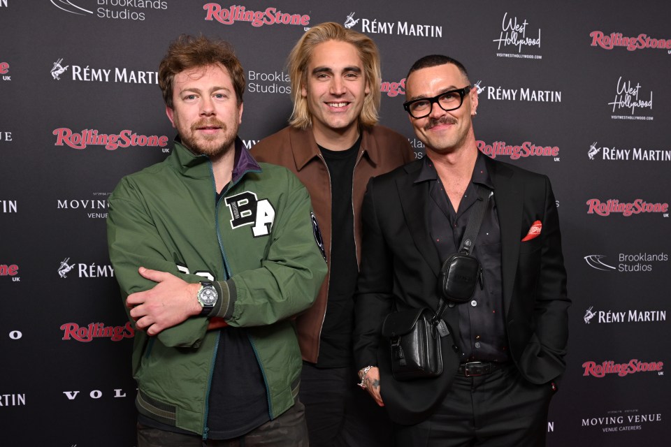 Photo of the band Busted at the Rolling Stone UK Awards.