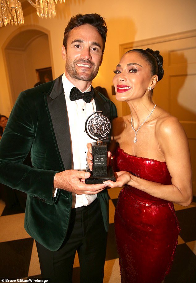 In her acceptance speech, Nicole thanked her fiancé Thom Evans, adding he 'believes in me when I forget to believe in myself'