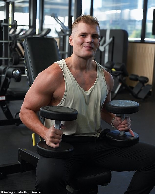 He recently posted to Instagram to share a series of images that featured him showing off his muscular form at the gym