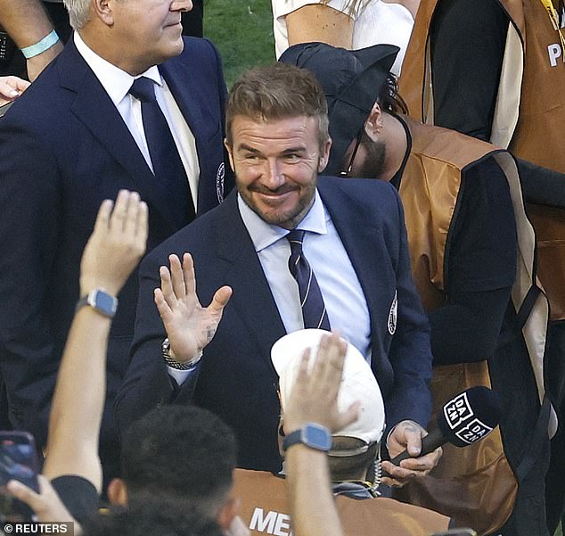 But the draw didn't stop Sir David from looking on cloud nine as he grinned from ear to ear pitchside