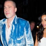Brad Pitt rocks a very bold blue outfit as he heads out for another date night with girlfriend Ines de Ramon
