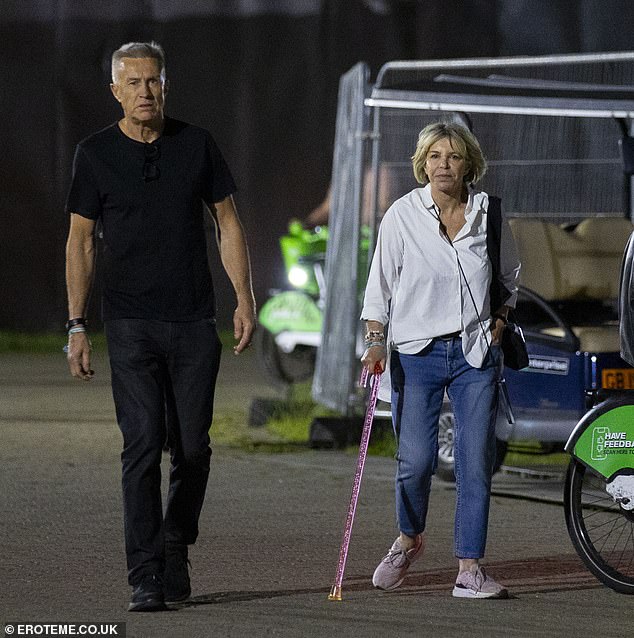 Leslie was seen enjoying the festival with her husband, former footballer Lee Chapman, 65