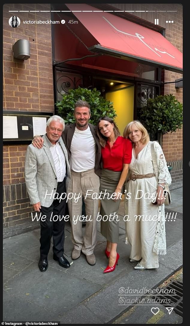 Posh Spice, 51 - who became Lady Beckham as her husband led the King's Birthday Honours list - ensured Brooklyn was in the majority of the pictures in her post, despite the eldest failing to acknowledge his dad's knighthood this week