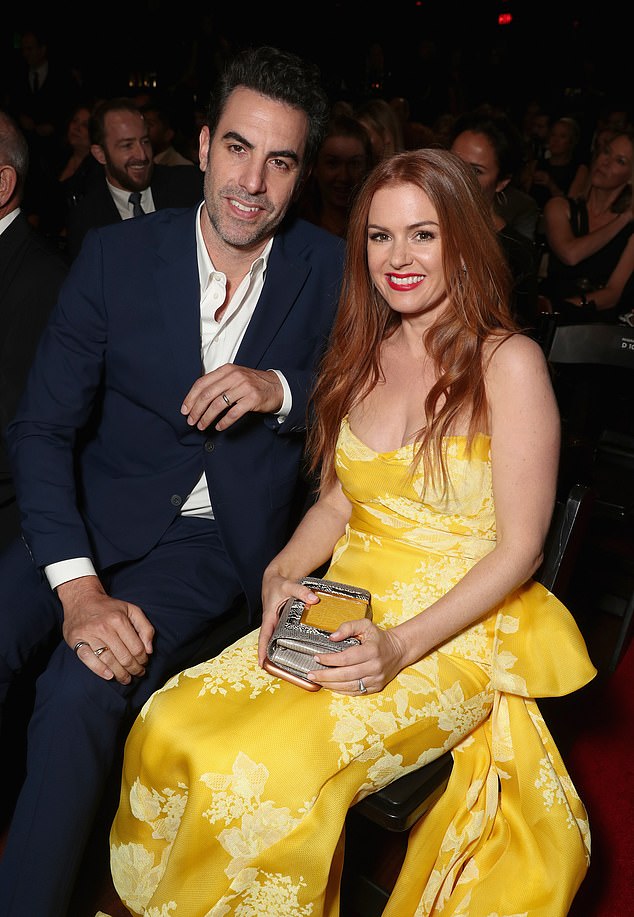 Actors Sacha Baron Cohen and Isla Fisher (pictured in 2017) announced they had finalised their $215million divorce on Friday night