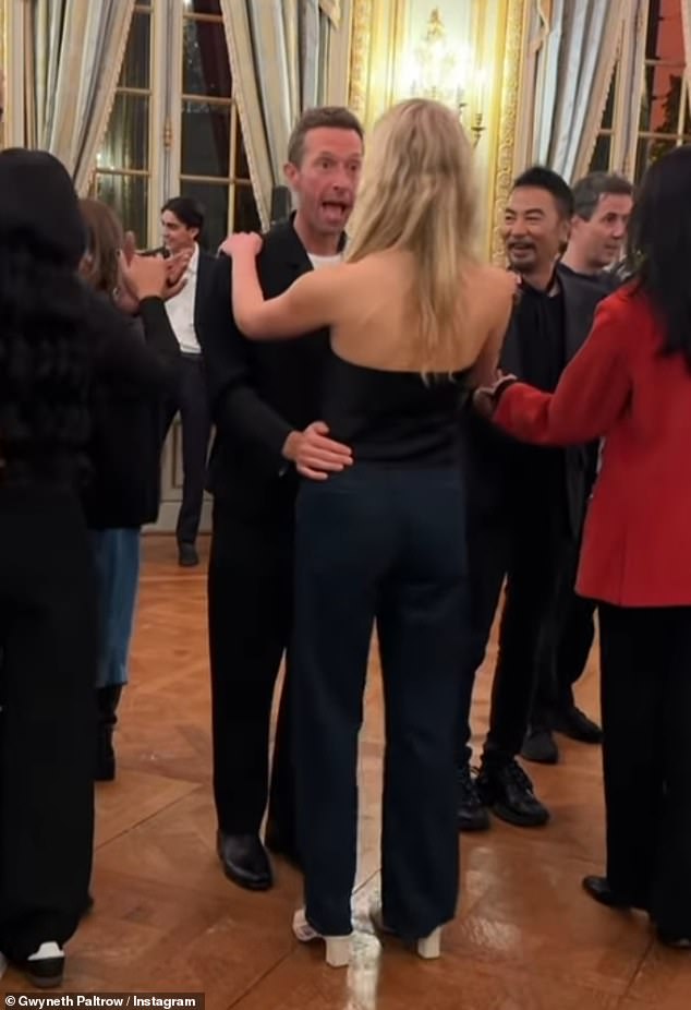 The tribute included an unseen clip of Apple and Chris sharing a sweet father-daughter moment on the dancefloor