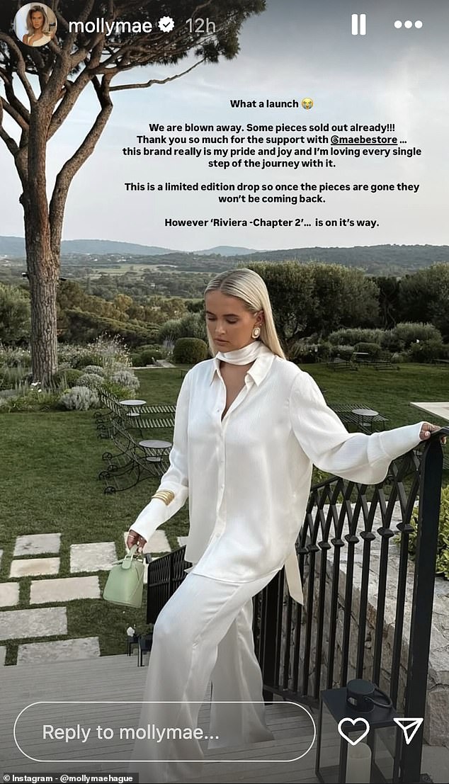 The star then teased fans with a future release from the collection, adding, 'Riviera - Chapter 2' is on its way'