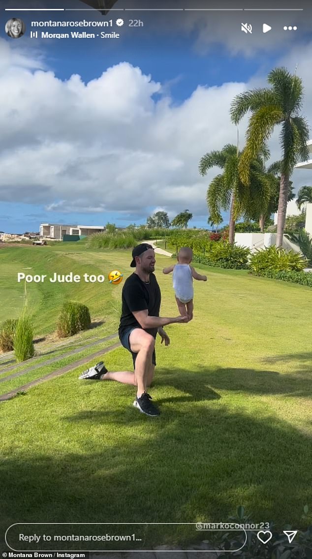 She also posted a throwback clip of Mark doing the same act with Jude, when he was a baby