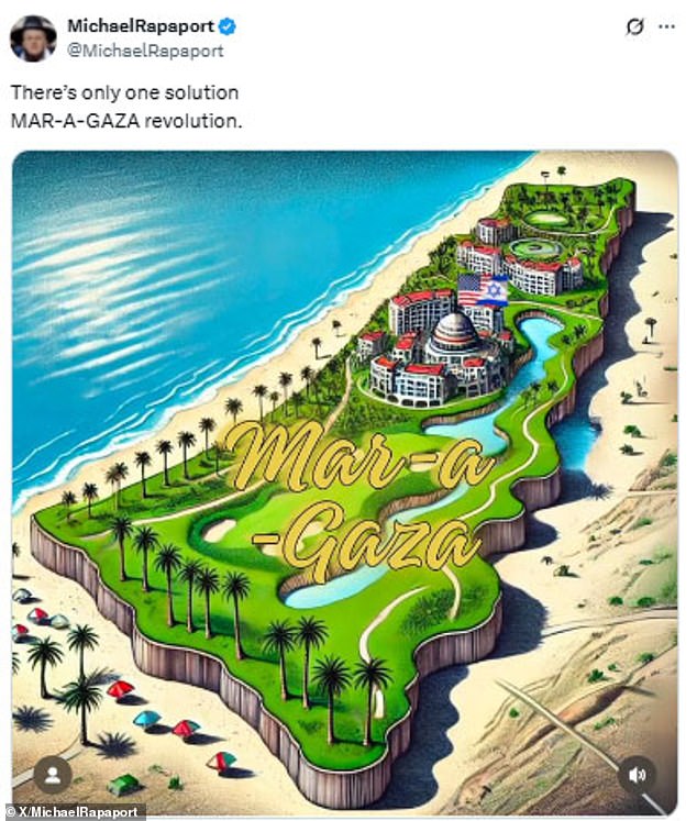 Rapaport has floated support for Donald Trump taking over Gaza, sharing memes of Gaza as 'Mar-a-Gaza'