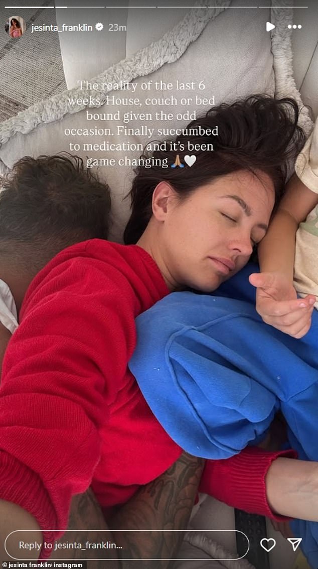 In another slide, the model shared a candid selfie pretending to be asleep