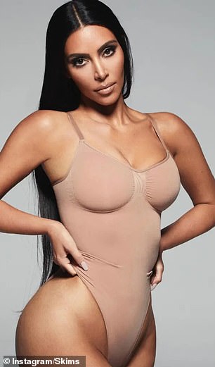 On Monday, the 30-year-old Australian architect, put on a very daring display as she stepped out in a plunging nude leotard that channeled West's ex wife Kim Kardashian (pictured)