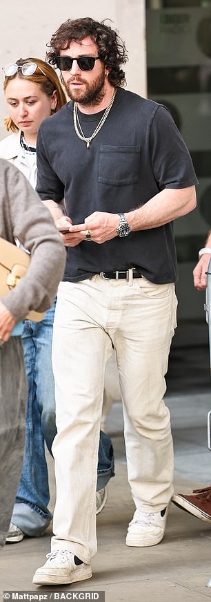 She was joined by her co-star Aaron Taylor-Johnson and director Danny Boyle