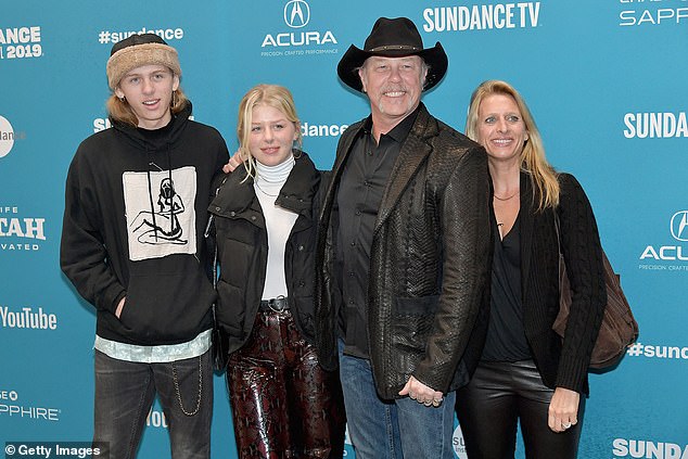 Hetfield was previously married to costume designer Francesca Tomasi from 1997 before they separated in 2022 (seen with their kids Marcella and Castor in 2019)