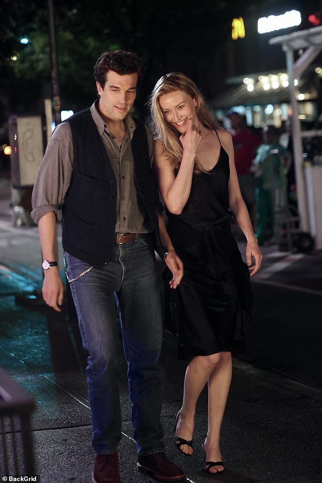 The actors were also seen on Wednesday night filming another scene, this time with Sarah wearing heels and a dress; Paul and Sarah pictured in NYC on set
